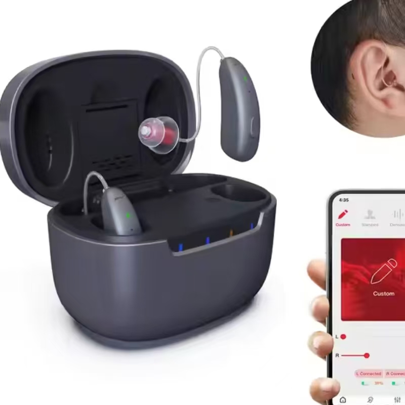 High Quality Medical 4channel Bluetooth Digital Rechargeable BTE RIC Programmable Hearing Aids Device For Severe Loss