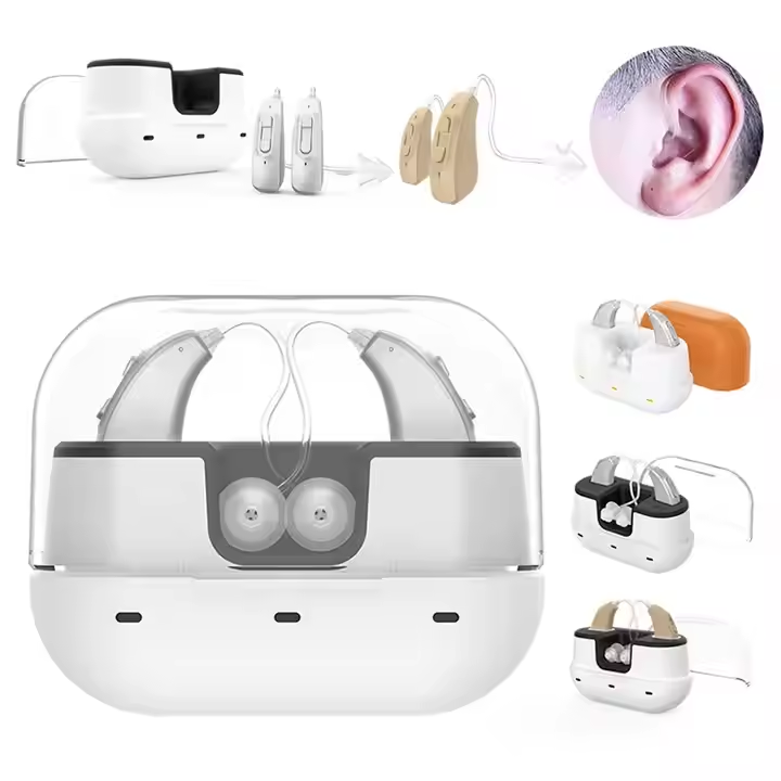 High Quality Open Fit BTE Rechargeable Digital Hearing Aid For Tinnitus For Mild To Severe Hearing Loss